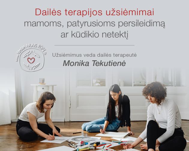 Kviečiame į NEMOKAMAS NUOTOLINES dailės terapijos grupes moterims