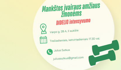 Mankštos įvairaus amžiaus žmonėms. DIDELIO INTENSYVUMO