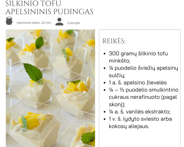 24# Rugsėjis: ŠILKINIO TOFU APELSININIS PUDINGAS