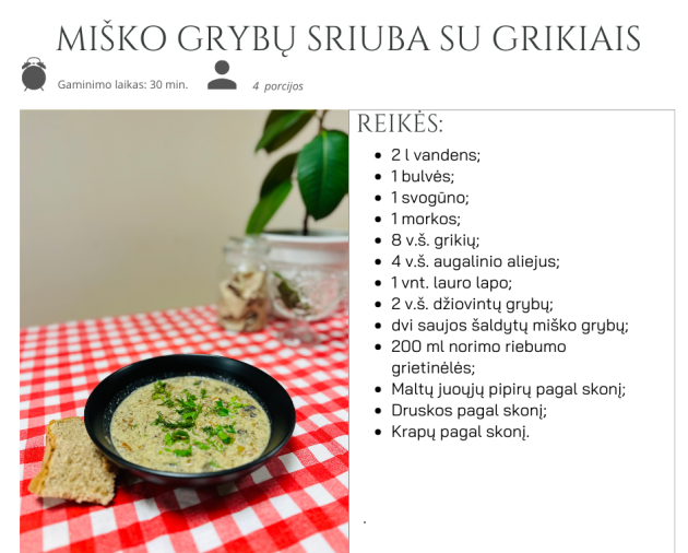 25# Vasaris: Miško grybų sriuba su grikiais